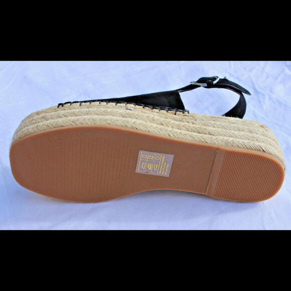 NEW SOL SANA WOMENS OLSEN ESPADRILLE PLATFORM SANDAL BLACK SUEDE EU 39 / US 8 - Picture 5 of 7